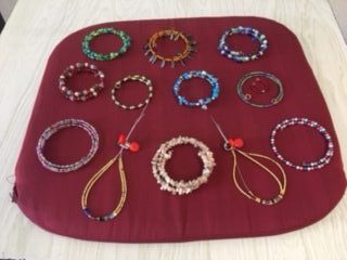 Memory Wire Beaded Bracelets.